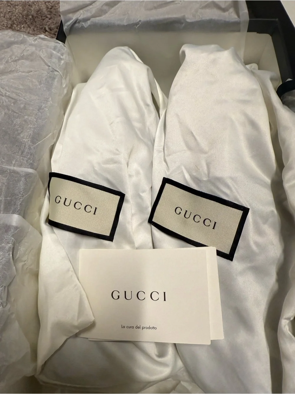 Gucci Navy Leather Loafers with Red Stripe & Gold GG